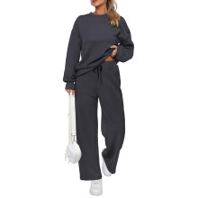 Tweedelige herfstsweater en huiskledingset met-Donkergrijs S