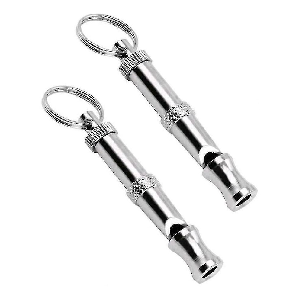 Kikidex (As Show, One Size) Professional Ultrasonic High Frequency Dog Whistle (2 Pack) Silver
