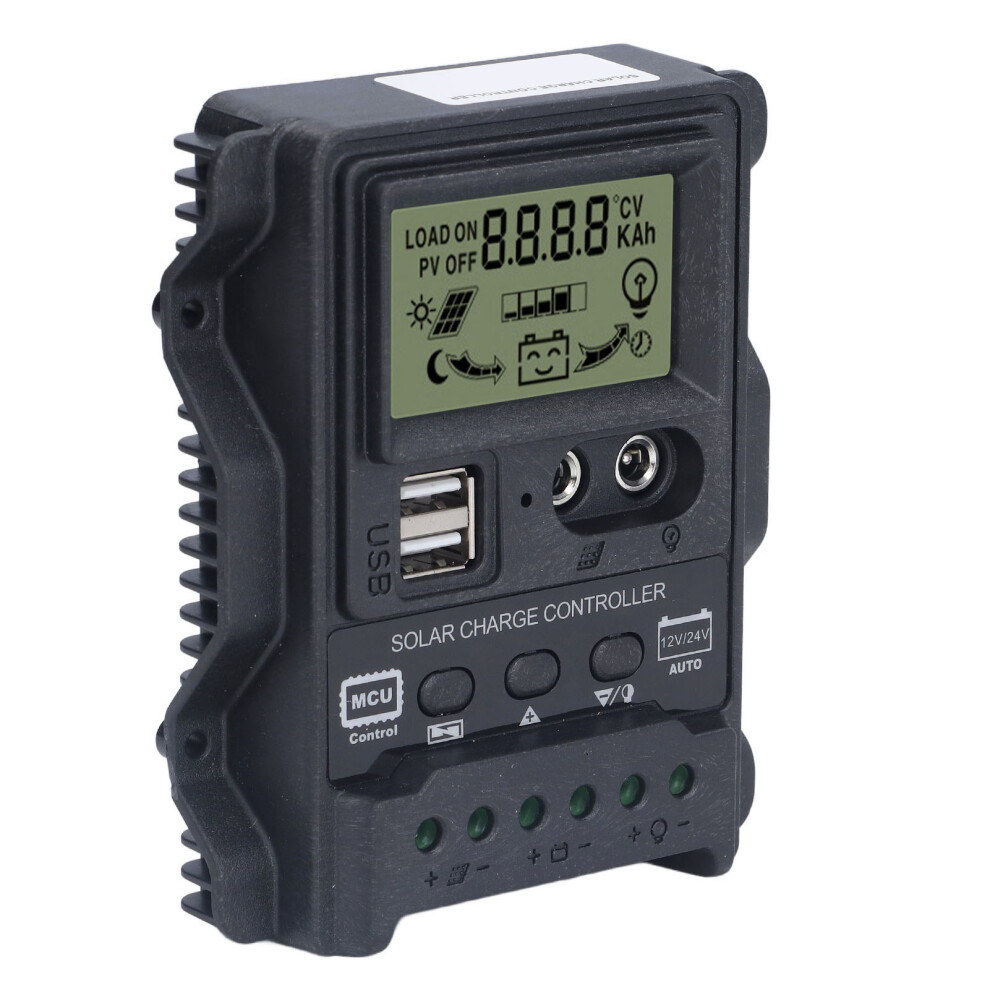 Dual Usb Solar Charge Controller 12V/24V 20A 260W/520W Black Abs Lcd 9351357783537