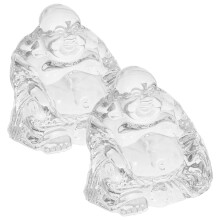 2 kristall buddha figuren maitreya tischdekoration wohnzimmer