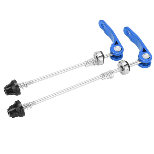2Pcs Bike Quick Release Levers 145mm Front 185mm Rear Blue 1