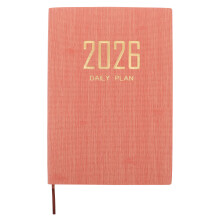 libreta planificadora 2026 a5, cuero sintético, inglés