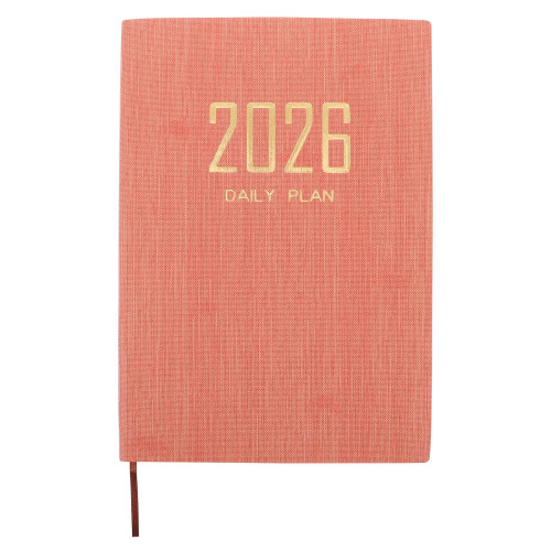 libreta planificadora 2026 a5, cuero sintético, inglés