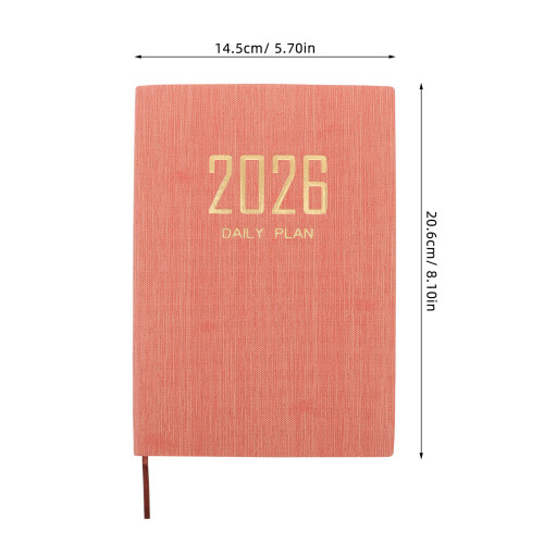 libreta planificadora 2026 a5, cuero sintético, inglés 1