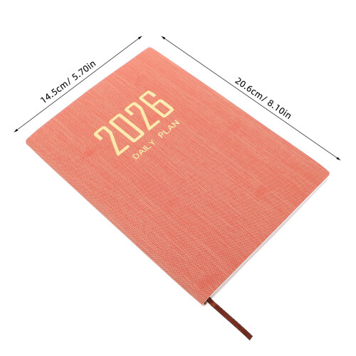 libreta planificadora 2026 a5, cuero sintético, inglés 2
