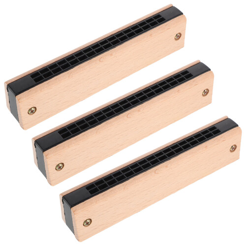 3 . armónica madera 16 doble niños principiantes