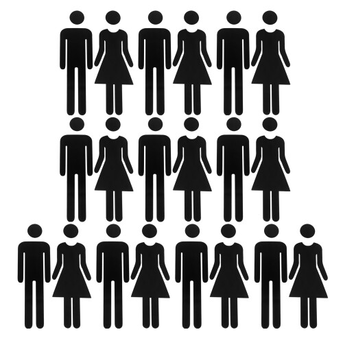10 mujer acrílico autoadhesivas puerta