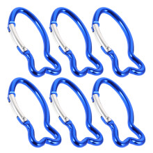 6pcs fish shape aluminum carabiner lightweight durable for outdoor use