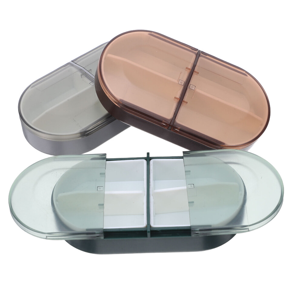 Happyyami 3Pcs Portable 4 Compartment Weekly Pill Organizer Airtight