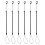6Pcs Cordão Anti- Preto Para Stylus Com Ressorte 9