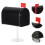Mini Metal Mailbox With Base Waterproof Iron Box For Home Office Black 11