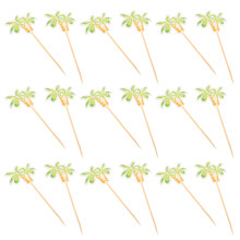 20 Stuzzicadenti A Forma Palma In Bamboo Per Antipasti E Feste