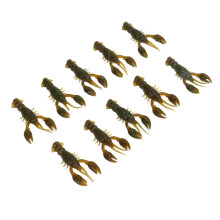 10 Stück grüne weiche PVC-Crawdad-Anglerköder für Barschangeln, 5,5 cm