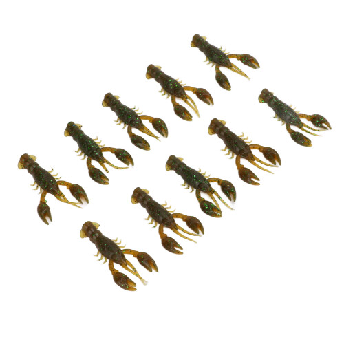 10 Stück grüne weiche PVC-Crawdad-Anglerköder für Barschangeln, 5,5 cm