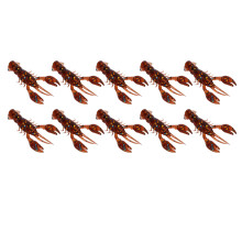 10er Set weiche Krebsbaithaken Dunkelbrauner PVC Garnelen Lockmittel für Barschangeln