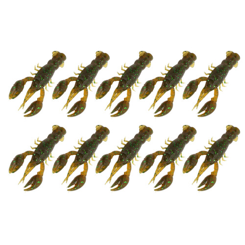 10 Stück grüne weiche PVC-Crawdad-Anglerköder für Barschangeln, 5,5 cm 1