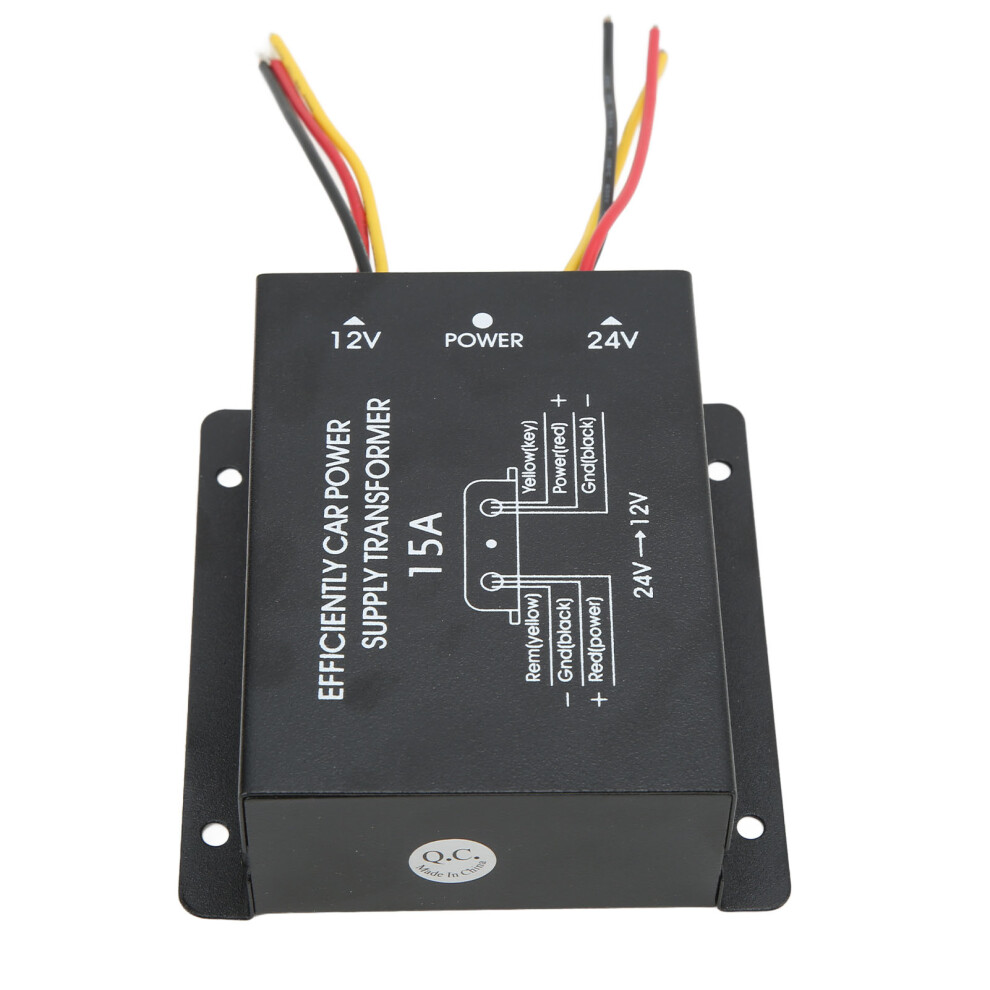 24V To 12V Converter 15A Short Circuit Protection Metal Car Voltage Reducer 4661357786120
