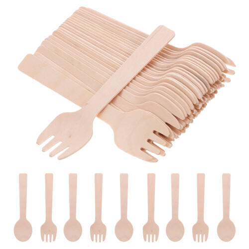 de tenedor y madera para postres, , ensalada y yogur
