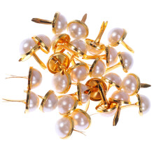 punaises tête perlée demi-ronde 12 mm dorées 120 pièces