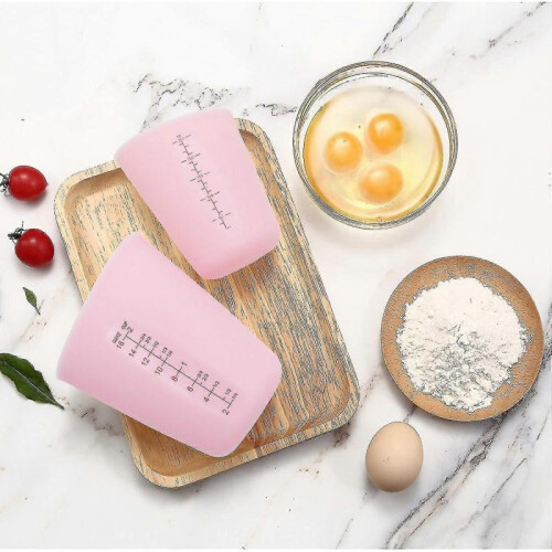 (500cm) Silicone Graduated 250ml Measuring Cup Macaron Soft Milk Cup Liquid Batter Cup Baking Tool 2