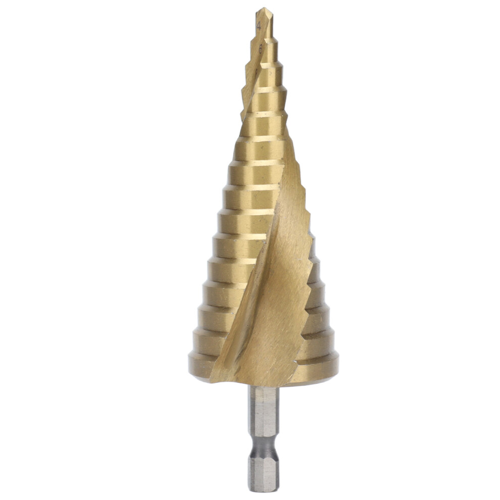 Hss Ti Coated 15 Step Spiral Groove Drill Bit Fast Change Hex Shank 4-32Mm 8471357786794