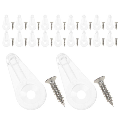 25 pièces clips fixation verre 4 mm transparent avec vis