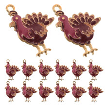 24Pcs Thanksgiving Turkey Charms For Jewelry Making And Diy Crafts
