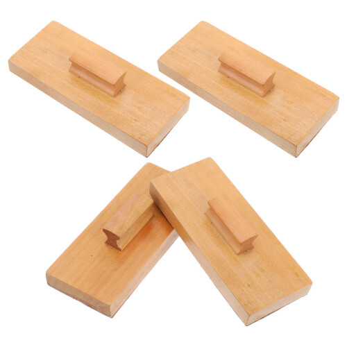 4pcs Wooden Sandpaper Rhythm Block with Handle