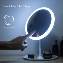 (White 3 light color) Makeup Mirror With Light White Led Daylight Vanity Mirror Detachable/storage Base 3 Modes Mirror With Light Gift Usb Cable