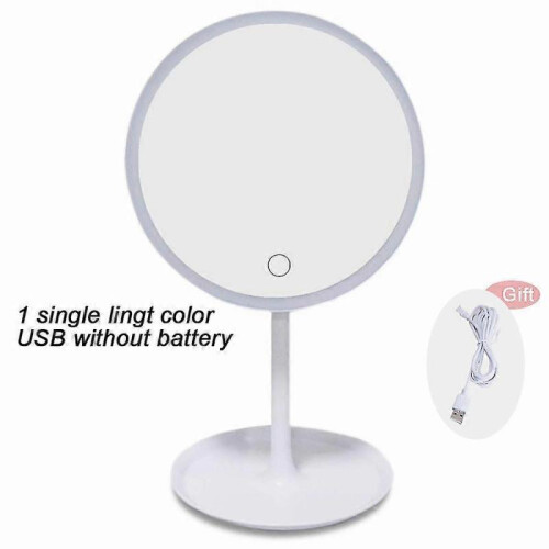 (USB no battery white) Makeup Mirror With Light  White Led Daylight Vanity Mirror Detachable/storage Base 3 Modes Mirror With Light Gift Usb Cable 1