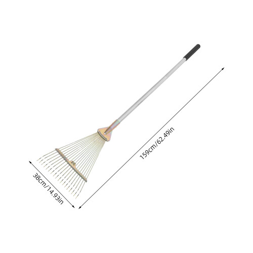 Flower Bed Cleanup Tool Stainless Steel Rake Silver 1set 2