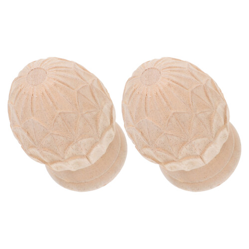 2 pomelli in legno a forma ananas per o