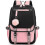(black pink) Leisure Backpack Travel Bag Student School Bag 1