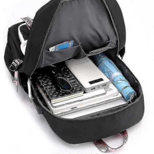 (black) Leisure Backpack Travel Bag Student School Bag 1
