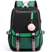 (green) Leisure Backpack Travel Bag Student School Bag