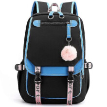 (blue) Leisure Backpack Travel Bag Student School Bag