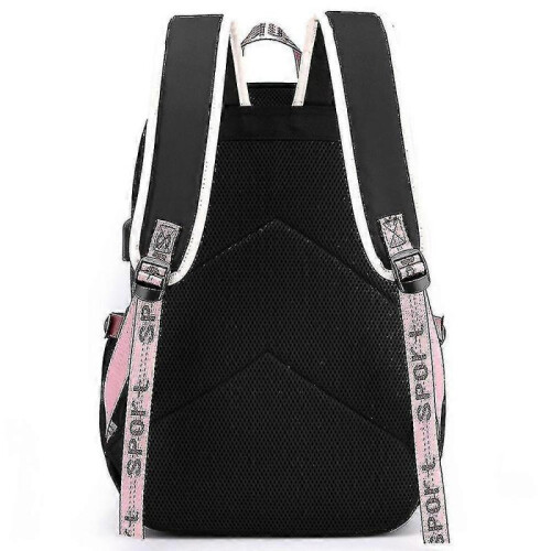 (black pink) Leisure Backpack Travel Bag Student School Bag 2