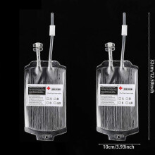 (2pcs) 1/2/3pcs 400ml Clear Halloween Empty Blood Bag Reusable Drink Pouches Vampire Theme Party Props Horror Halloween Party Supplies