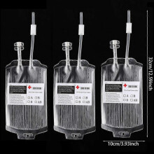 (3pcs) 1/2/3pcs 400ml Clear Halloween Empty Blood Bag Reusable Drink Pouches Vampire Theme Party Props Horror Halloween Party Supplies
