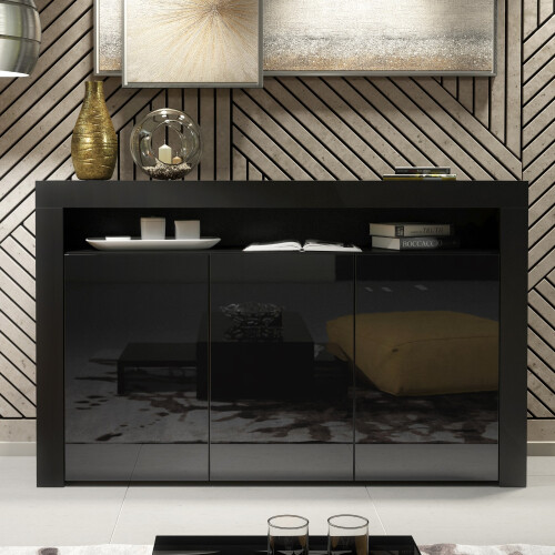Creative Furniture Aether Sideboard 155cm - Black with Gloss Doors