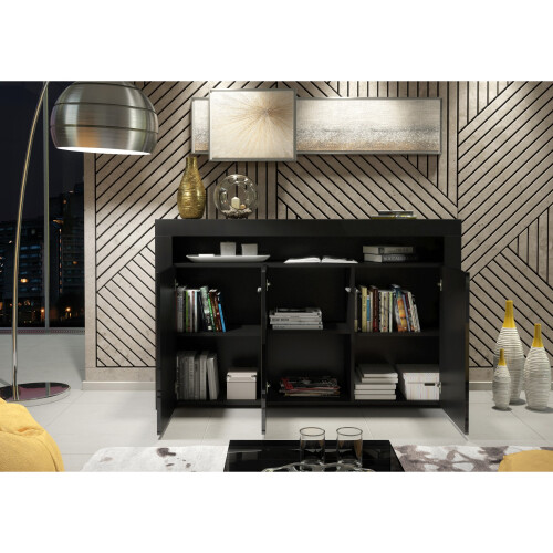 Creative Furniture Aether Sideboard 155cm - Black with Gloss Doors 2