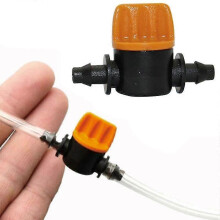 (1pc) 5pcs 4mm Miniature Valves Homebrew Garden Irrigation Switch Coupling Barbed Slotted Water Hose Valve Garden Water Connectors