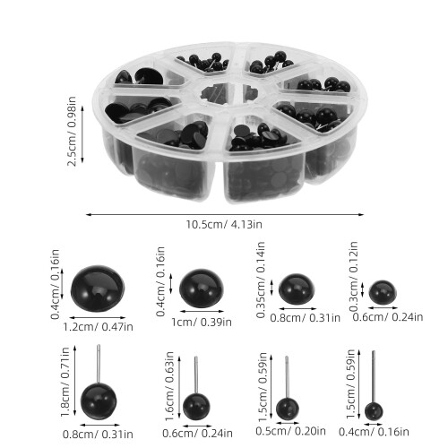 conjunto de olhos para bonecas plástico com arruelas e bolinhas 1
