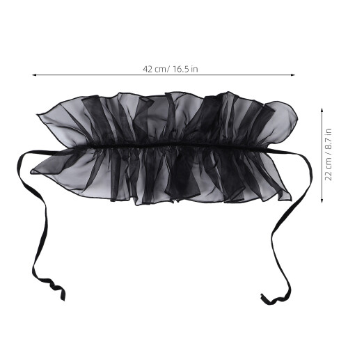 falsa vintage removível organza com e plissado 1