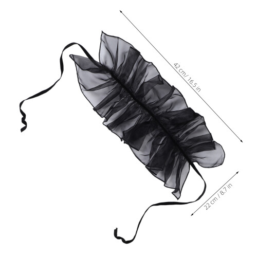 falsa vintage removível organza com e plissado 2