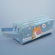 (W0167B4) Space Astronaut Portable Pencil Case Cute Cartoon Kids Stationery Bag Large Capacity Storage Bag School Studen Canvas Pencil Bag