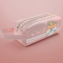 (W0167B2) Space Astronaut Portable Pencil Case Cute Cartoon Kids Stationery Bag Large Capacity Storage Bag School Studen Canvas Pencil Bag