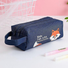 (W0167C1) Space Astronaut Portable Pencil Case Cute Cartoon Kids Stationery Bag Large Capacity Storage Bag School Studen Canvas Pencil Bag