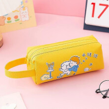 (W0067A2) Space Astronaut Portable Pencil Case Cute Cartoon Kids Stationery Bag Large Capacity Storage Bag School Studen Canvas Pencil Bag