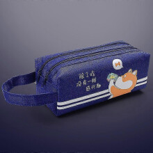 (W0167B3) Space Astronaut Portable Pencil Case Cute Cartoon Kids Stationery Bag Large Capacity Storage Bag School Studen Canvas Pencil Bag